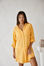 Millie Shirt Dress in Tangerine