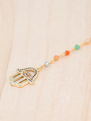 Naples Crystal Hamsa Necklace
