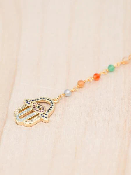 Naples Crystal Hamsa Necklace