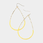 Beaded Open Teardrop Dangle Earrings