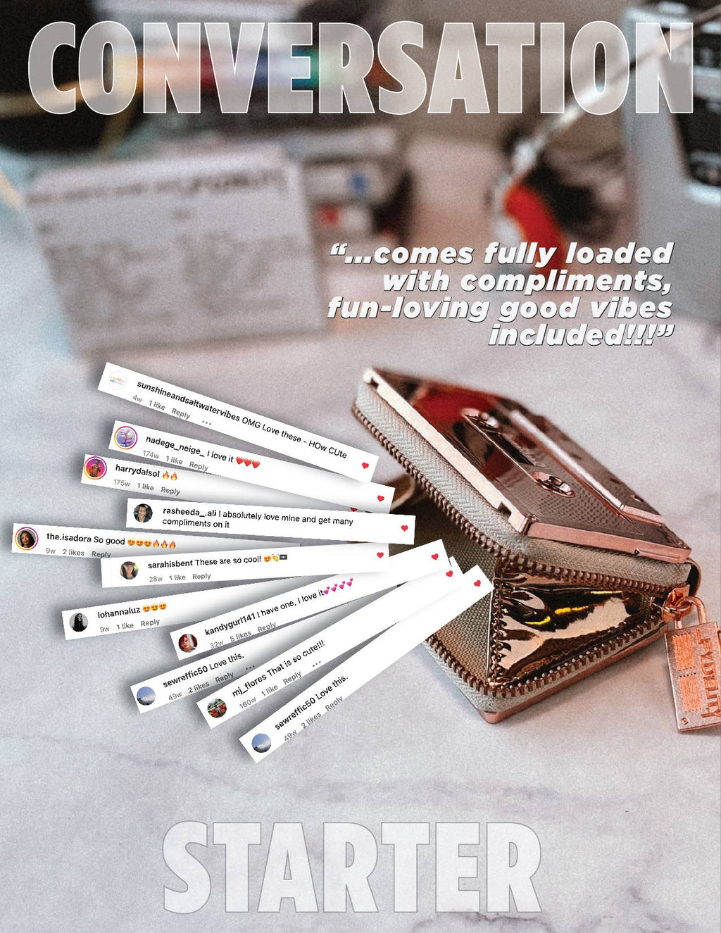 Mixtape Wallet | Rose Gold Chrome