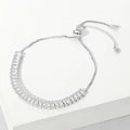 Stainless Steel Emerald Cut CZ Tennis Bracelet