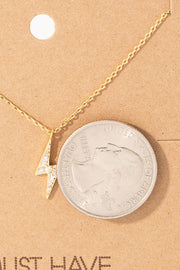 Pave Lightning Bolt Necklace
