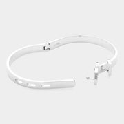 Belt Buckle Pointed Stainless Steel Hinged Bangle Bracelet