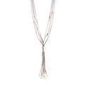 Lucero Freshwater Pearl Suede Necklace in Grey