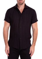 202173 Crinkle Black Short Sleeve Shirt