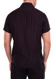 202173 Crinkle Black Short Sleeve Shirt