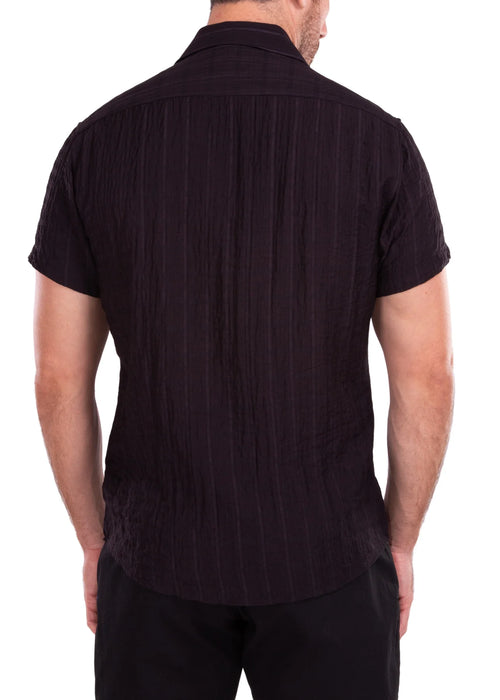 202173 Crinkle Black Short Sleeve Shirt
