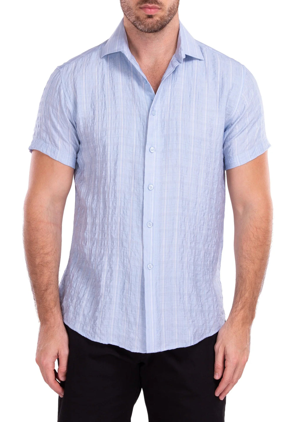 Crinkle Texture Solid Blue 202173