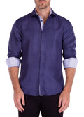 Navy Button-Down with White Cuffs/ Style 212385