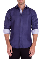 Navy Button-Down with White Cuffs/ Style 212385