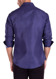 Navy Button-Down with White Cuffs/ Style 212385
