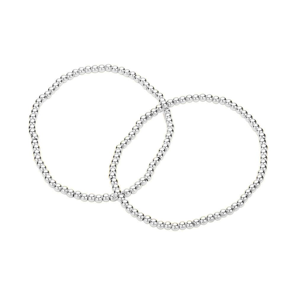 2PCS - Stainless Steel Ball Stretch Multi Layered Bracelets