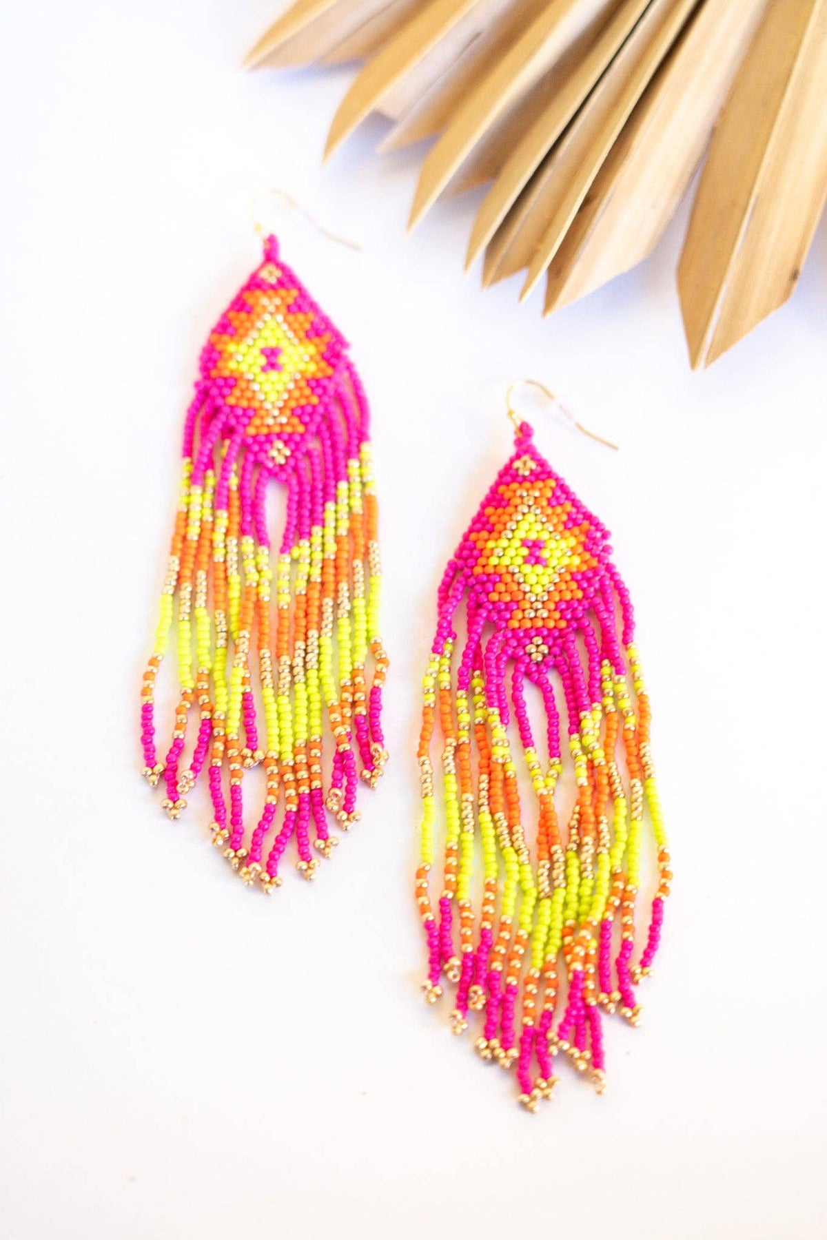 Neon Shield Earrings
