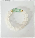 Recycled Glass & Rondelle Bead Stretch Bracelet
