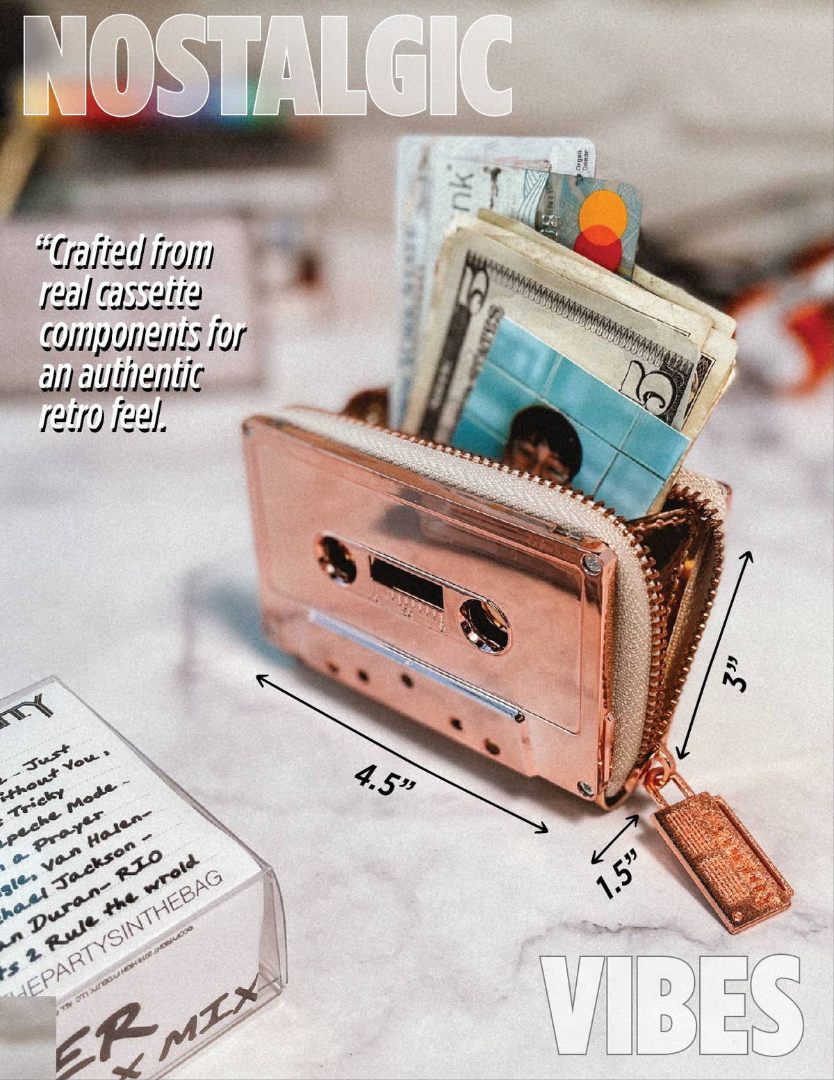 Mixtape Wallet | Rose Gold Chrome