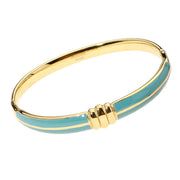 Stainless Steel Enamel Hinged Bangle Bracelet