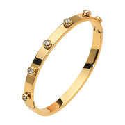 Stone Bezel Sparkle Around Hinged Bracelet