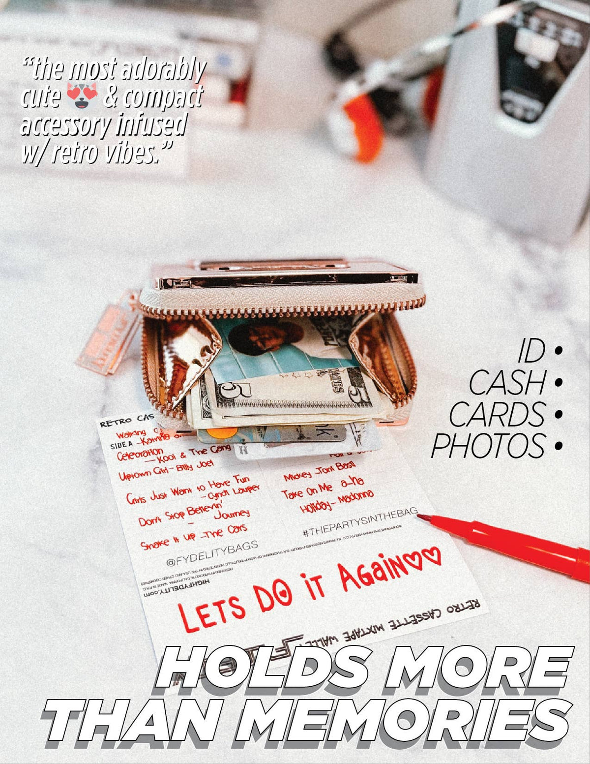 Mixtape Wallet | Rose Gold Chrome