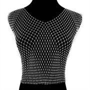 Rhinestone Bling Mesh Sleeveless Top