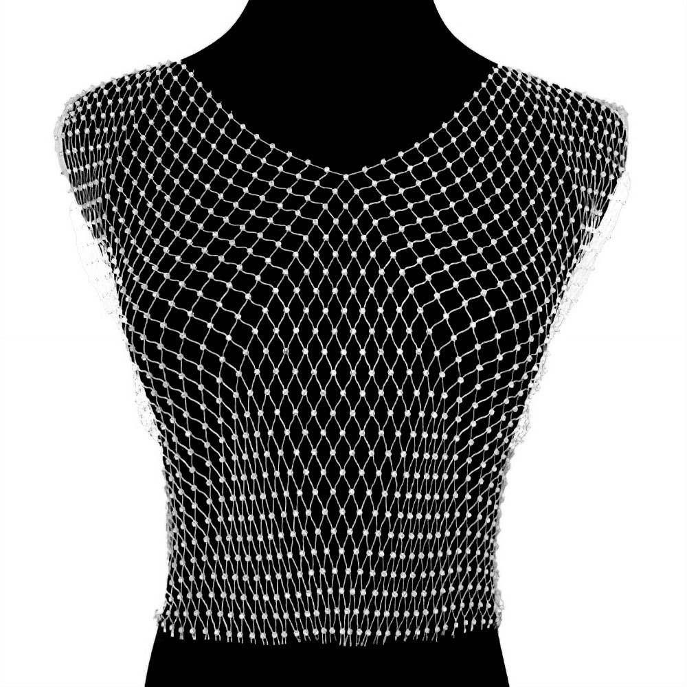 Rhinestone Bling Mesh Sleeveless Top