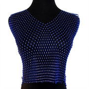 Rhinestone Bling Mesh Sleeveless Top