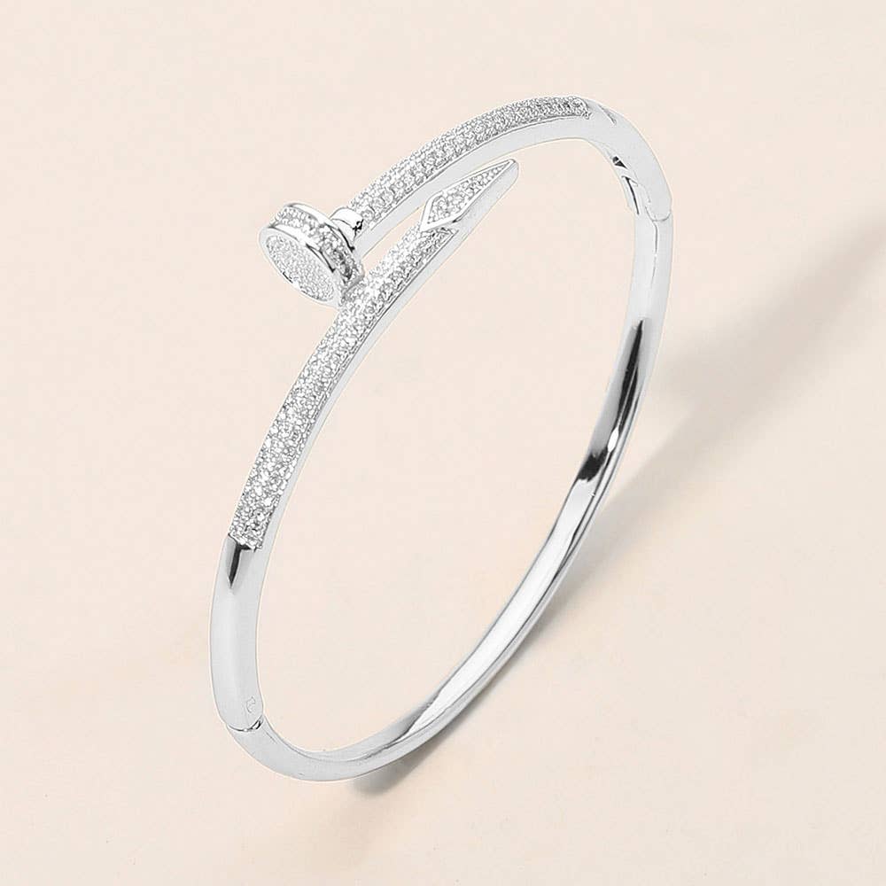 CZ Stone Paved Nailhead Bracelet