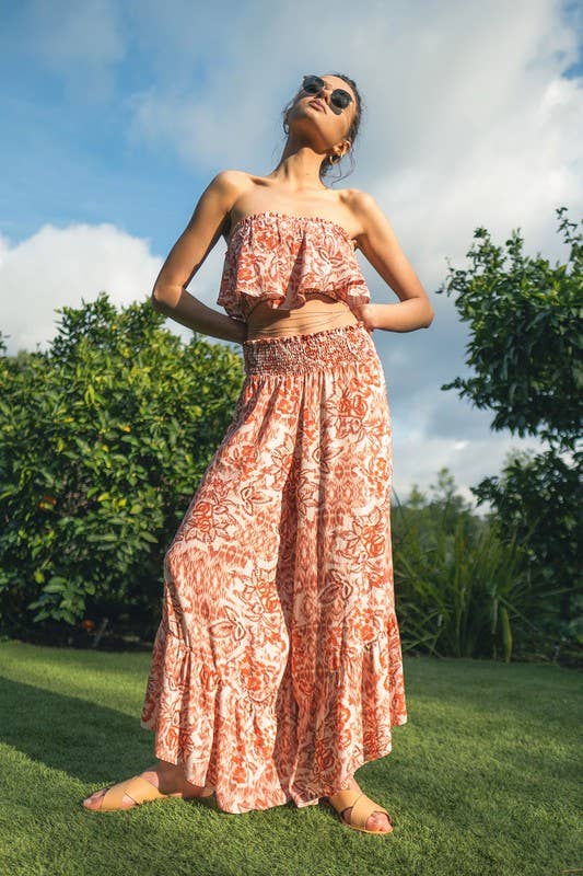 Dorit Top And Ruffle Pants Set