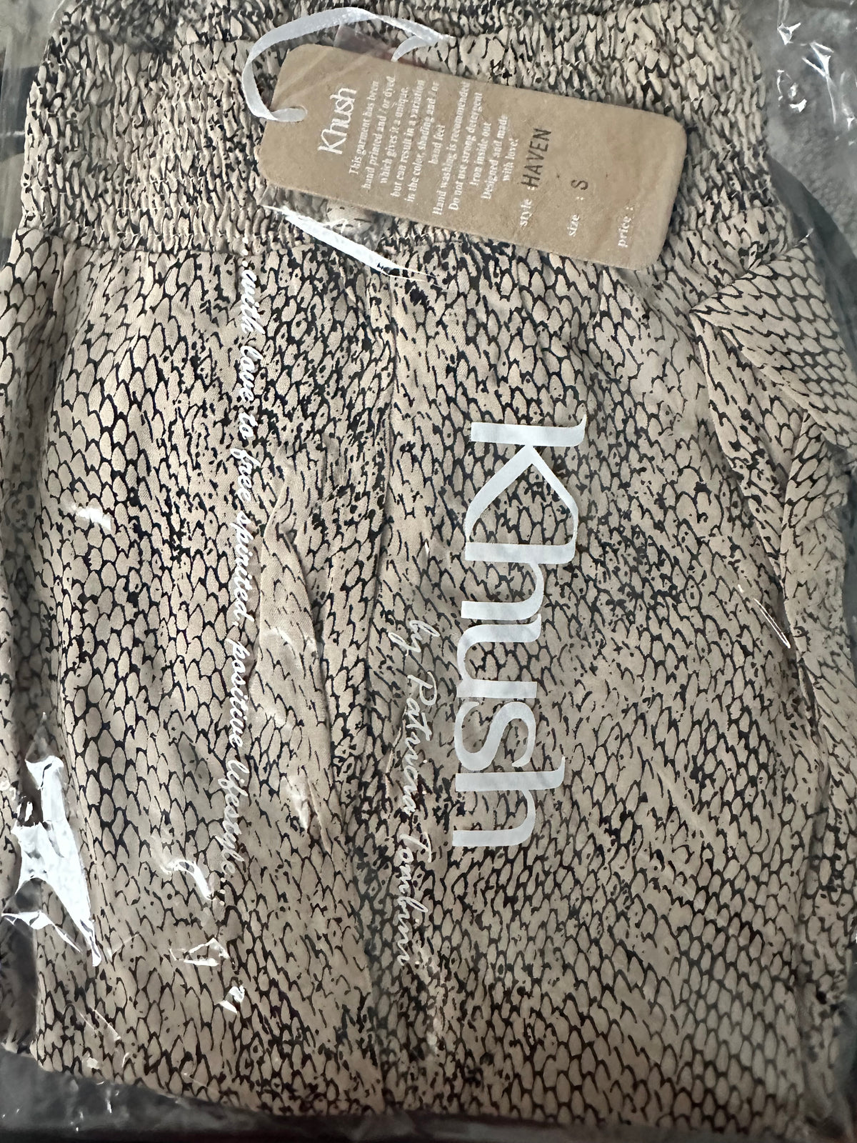 Haven Pants in Beige Snake Print