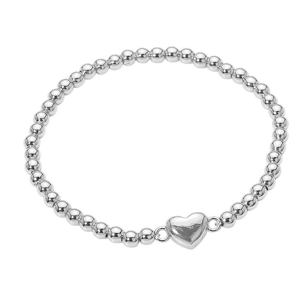Stainless Steel Heart Charm Bracelet