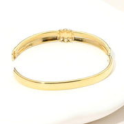 Stainless Steel Enamel Hinged Bangle Bracelet