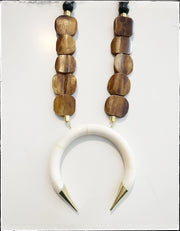 Black Wood & Bone Necklace