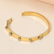 Stone Bezel Sparkle Around Hinged Bracelet