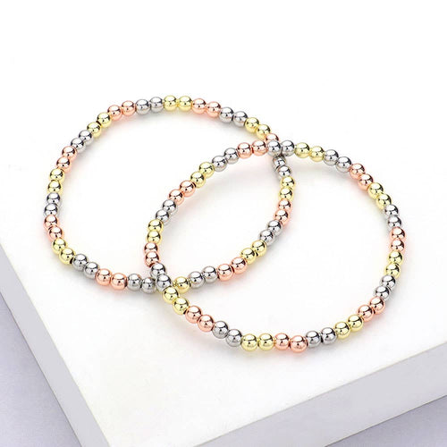 2PCS - Stainless Steel Ball Stretch Multi Layered Bracelets