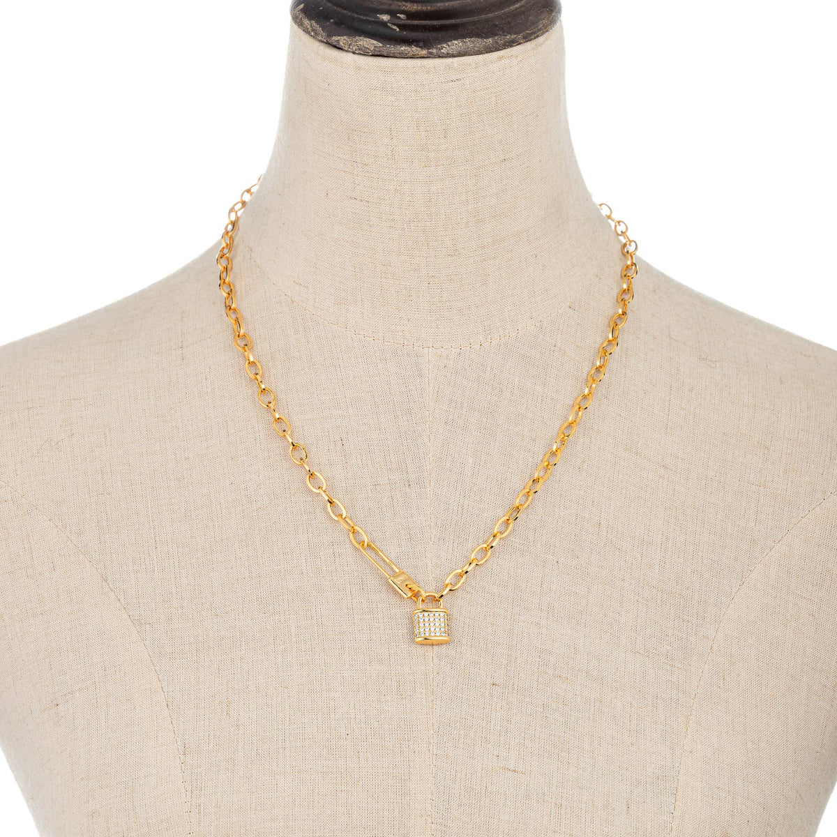 18K Gold Plated Lock Necklace