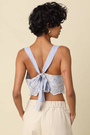 Marian Embroidered Tie Back Top