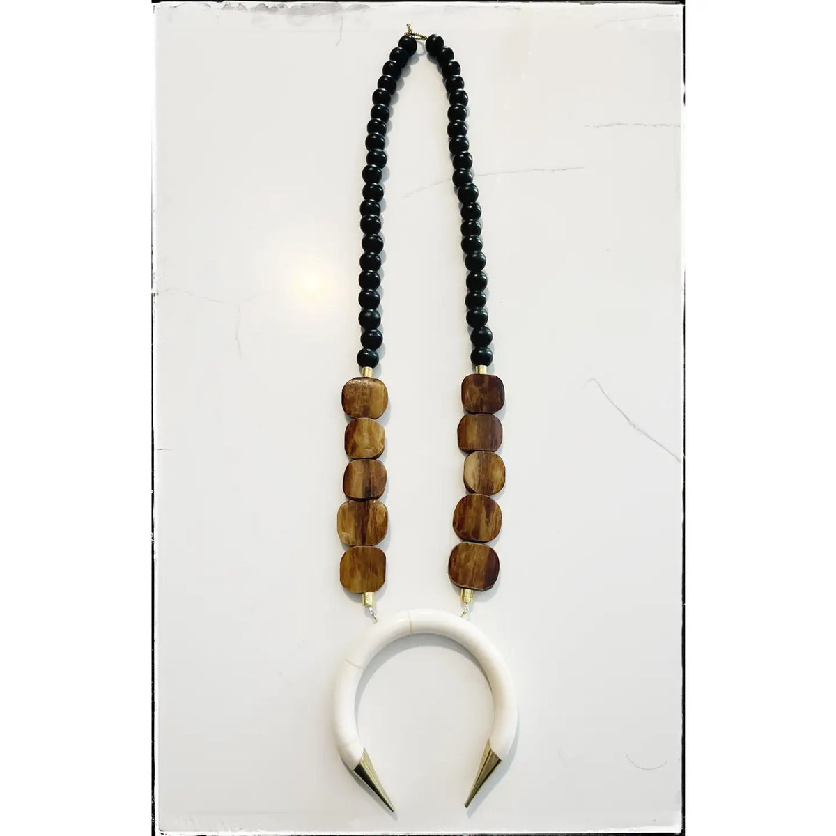 Black Wood & Bone Necklace