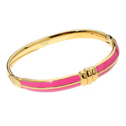Stainless Steel Enamel Hinged Bangle Bracelet