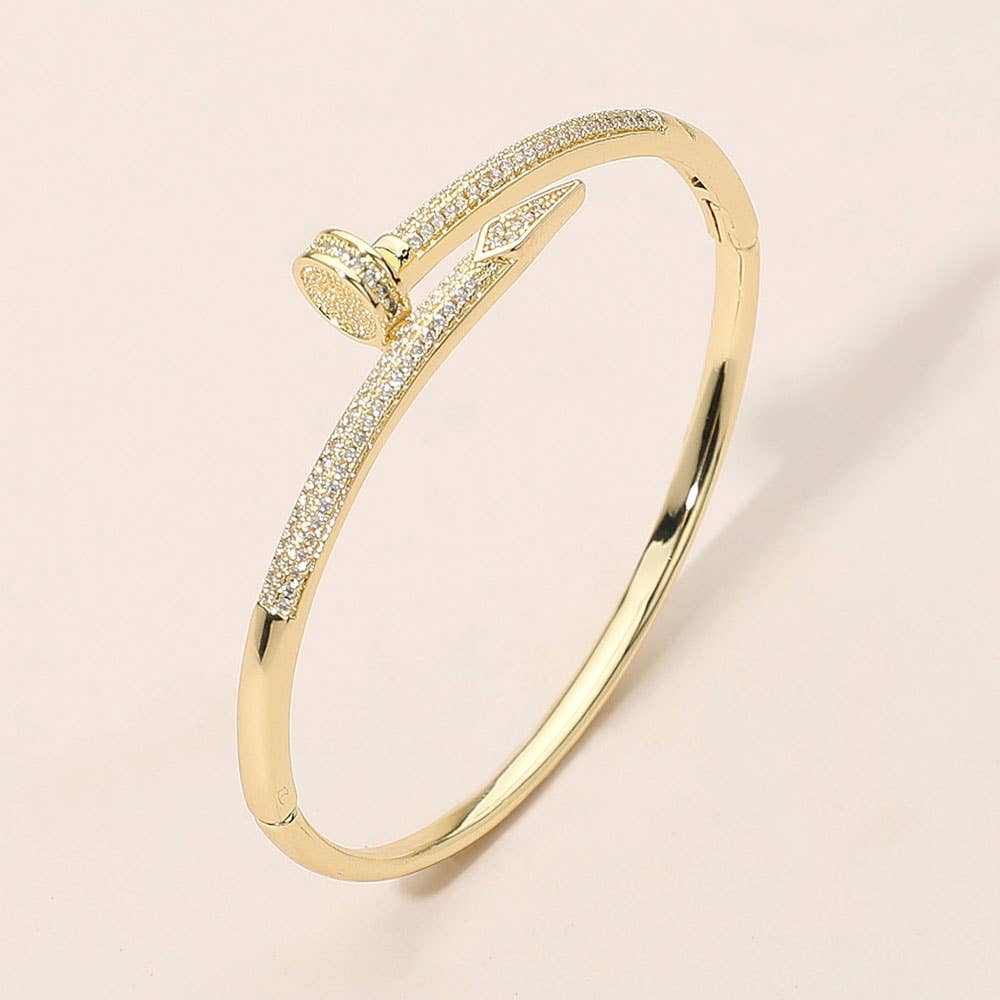 CZ Stone Paved Nailhead Bracelet