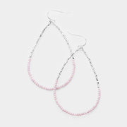 Beaded Open Teardrop Dangle Earrings