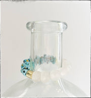 Recycled Canoe Glass Bead Stretch Stacking Bracelet - Blue