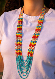 Sunstone Mosaic Beaded Necklace