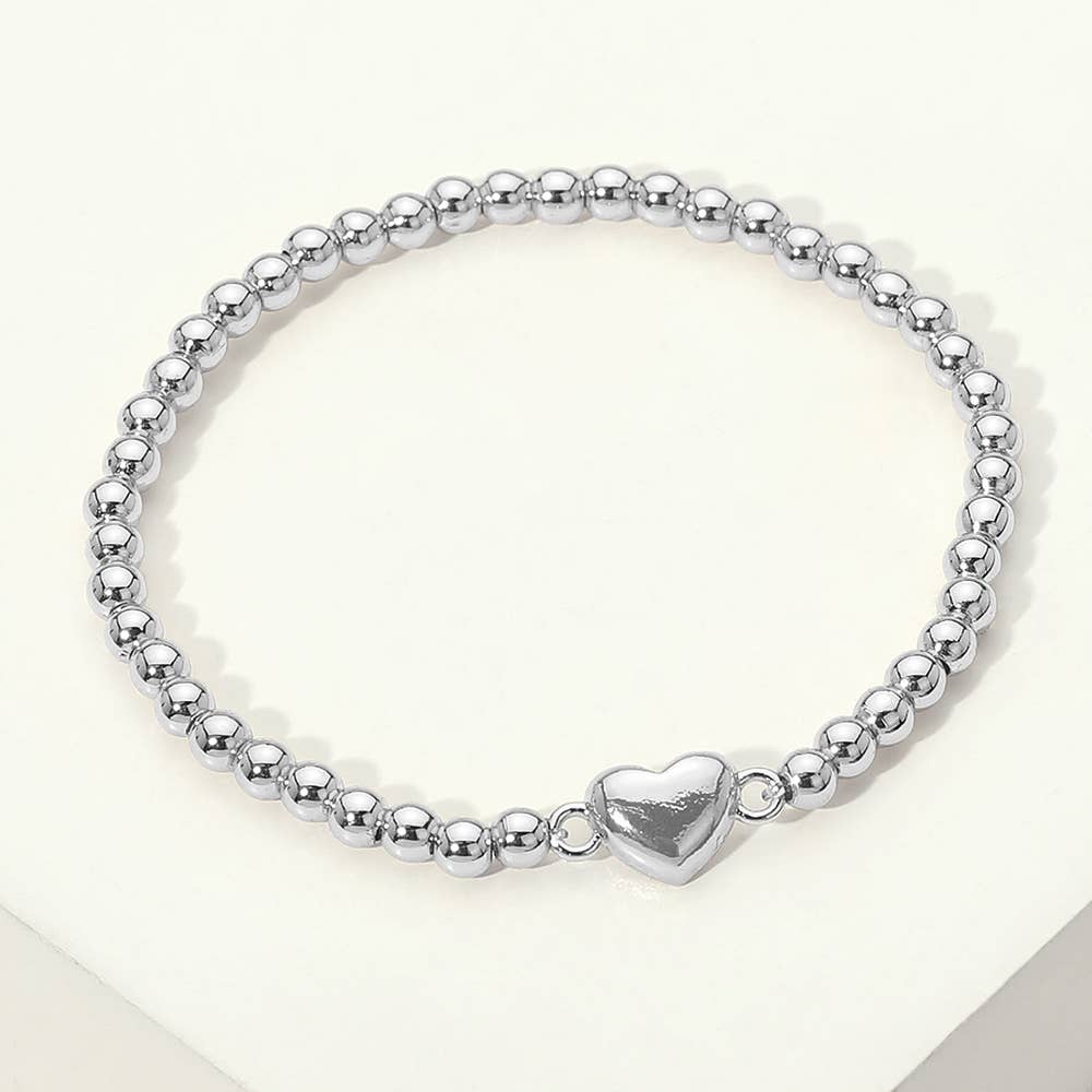 Stainless Steel Heart Charm Bracelet