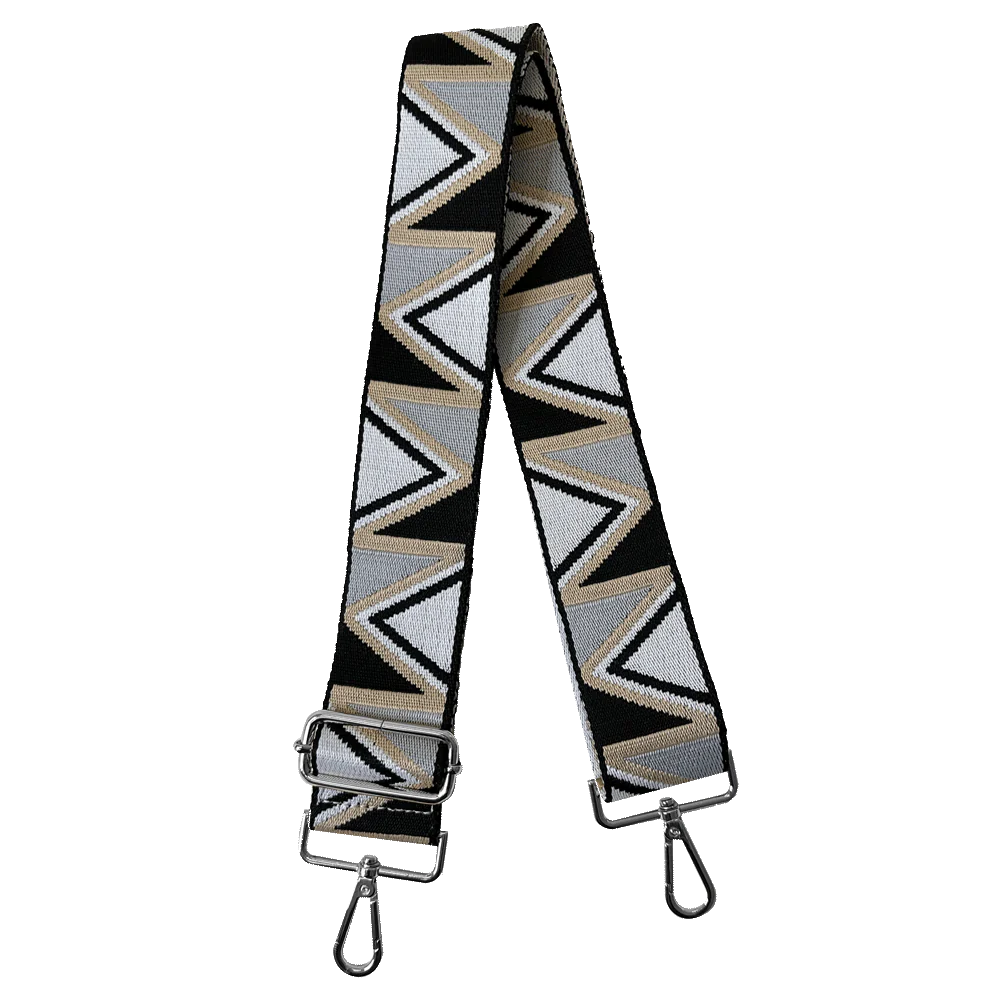 Zig Zag Adjustable Strap with Silver Hardware