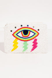 Rainbow Eye Beaded Coin Purse