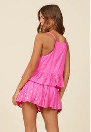 Clarissa Metallic Tank in Pink