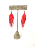 Boho Red Beaded Earrings