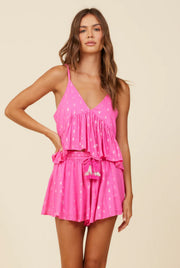 Clarissa Metallic Tank in Pink