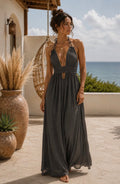 Myra Beaded Dress-Black