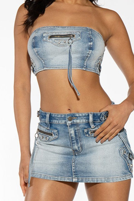 Jax Denim Mini Skirt